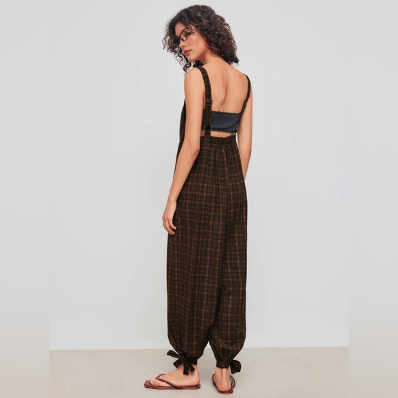 CIDER SQUARE NECK PLAID JUMPSUIT - Picture 3 of 8